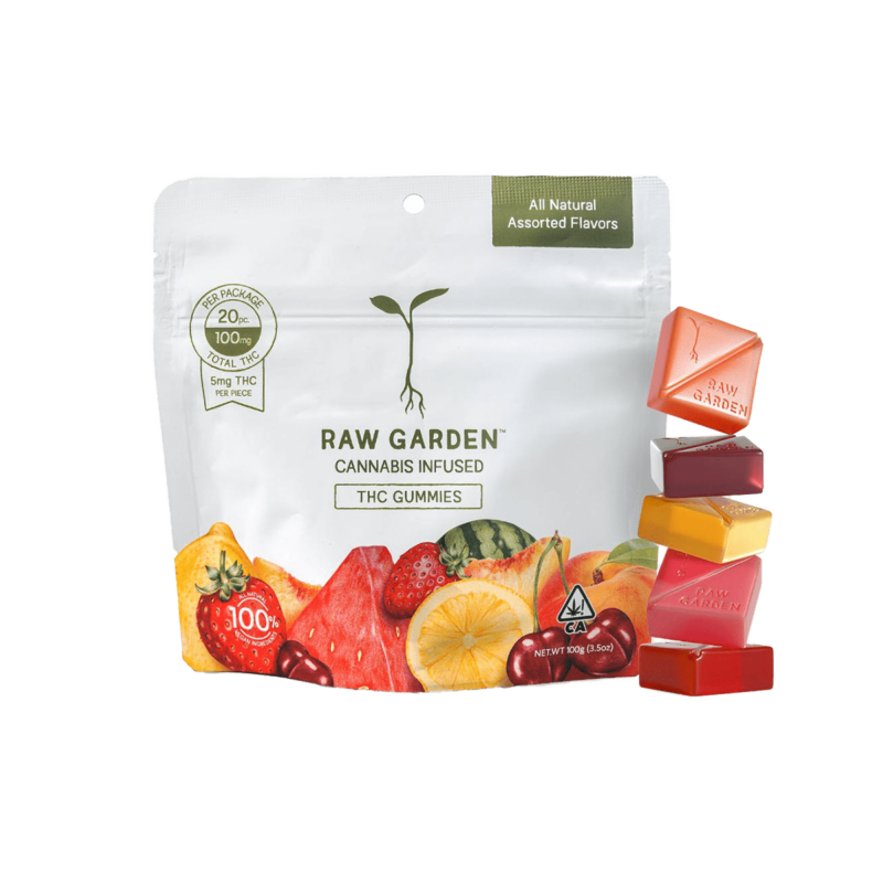 Raw Garden 20 Count THC Gummies Assorted Flavors 100mg
