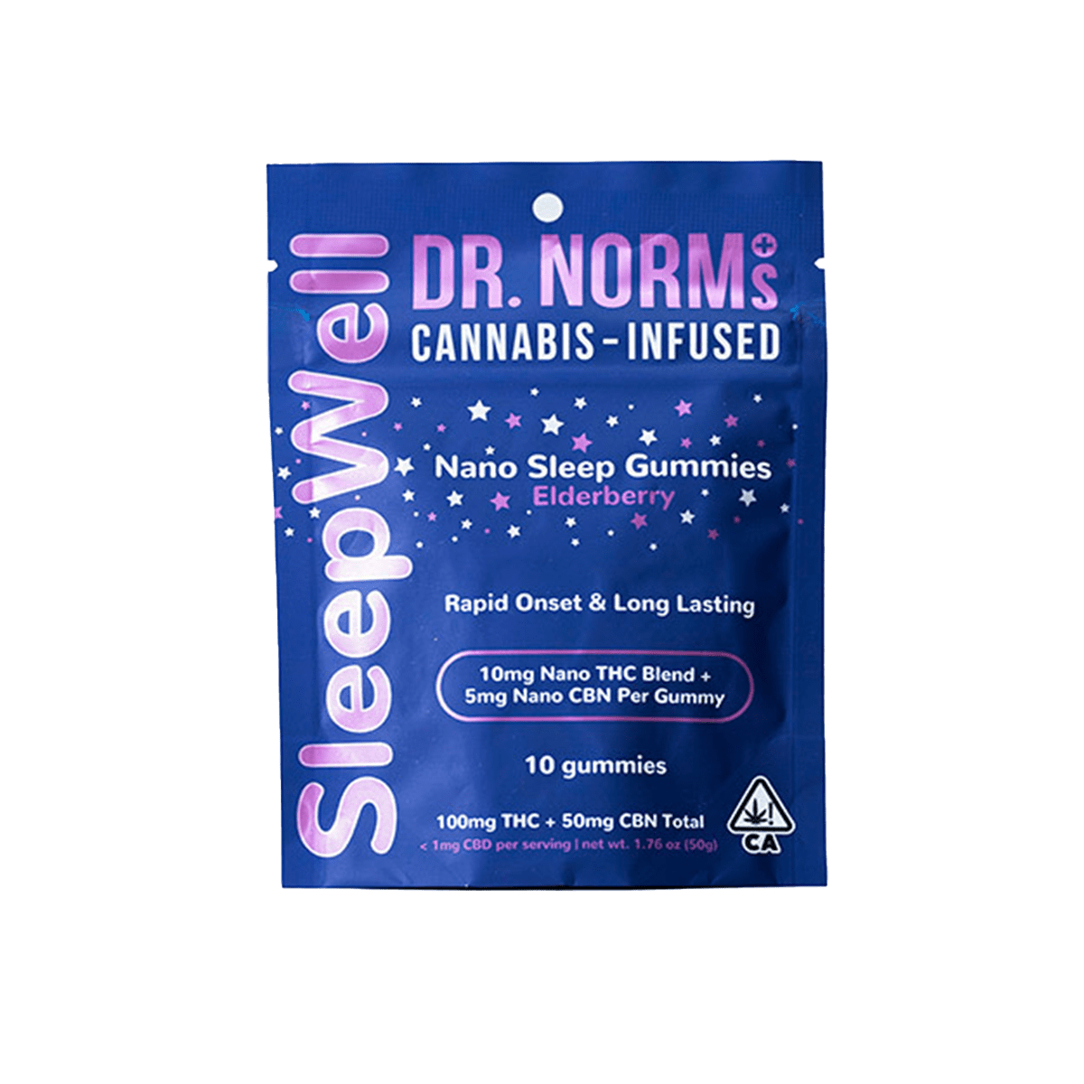 Dr. Norms Sleepwell THC + CBN Elderberry Gummies, 100mg **Free 10mg