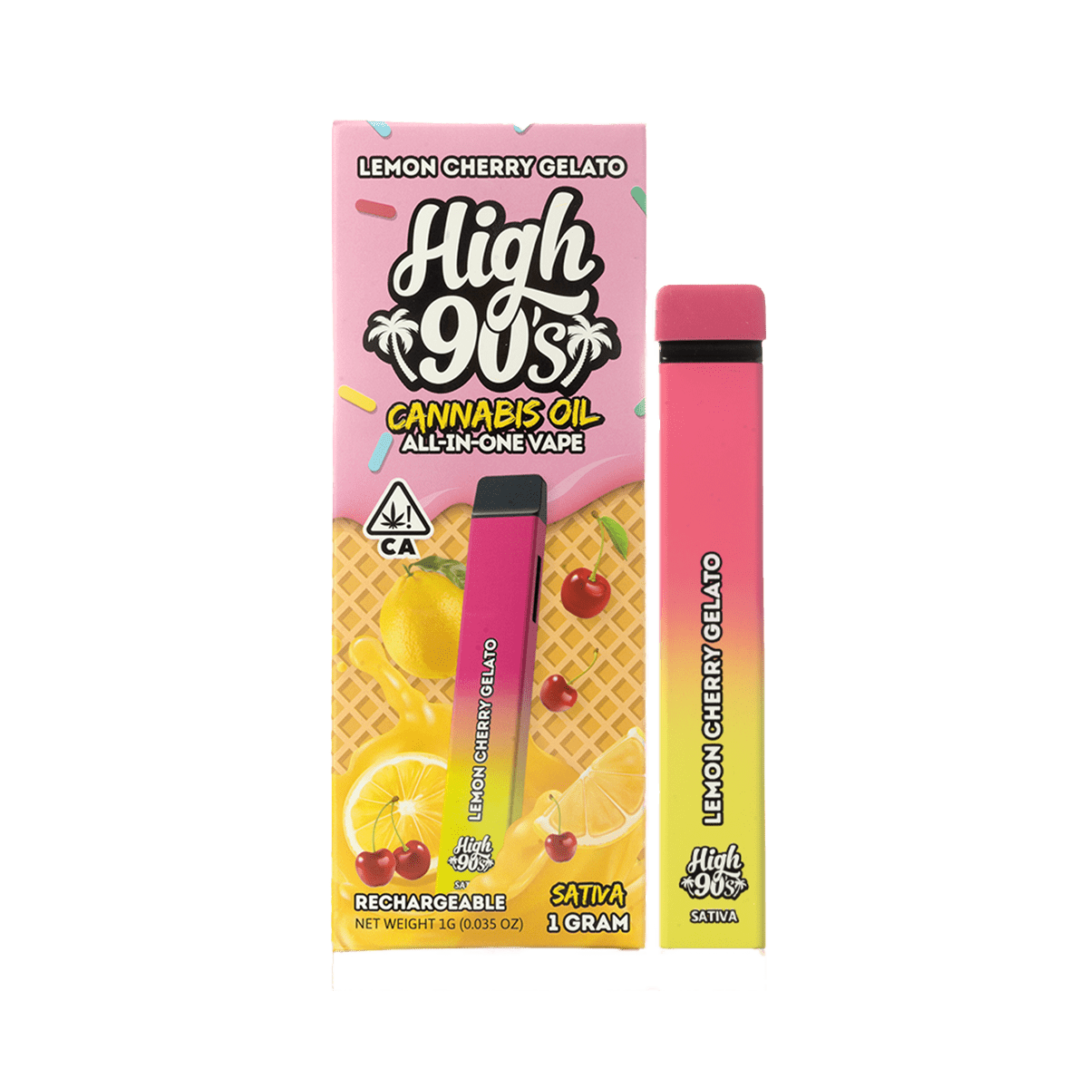 High 90s Disposable Vape – Lemon Cherry Gelato 1g – Chyll.com